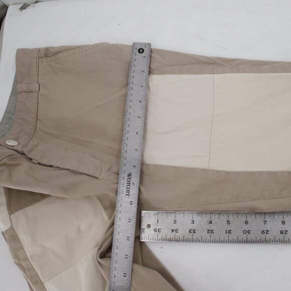 James Perse Pants Women 28 32x23 Cotton Linen Patchwork Button Fly Cropped chino - Picture 6 of 13